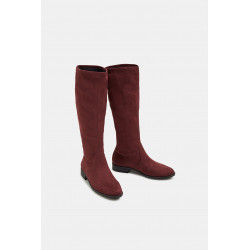 Bottes stretch en textile d'aspect daim
